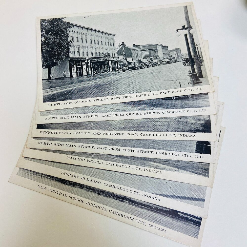 Genuine Vintage 1930s Cambridge City IN Memorabilia Postcards
